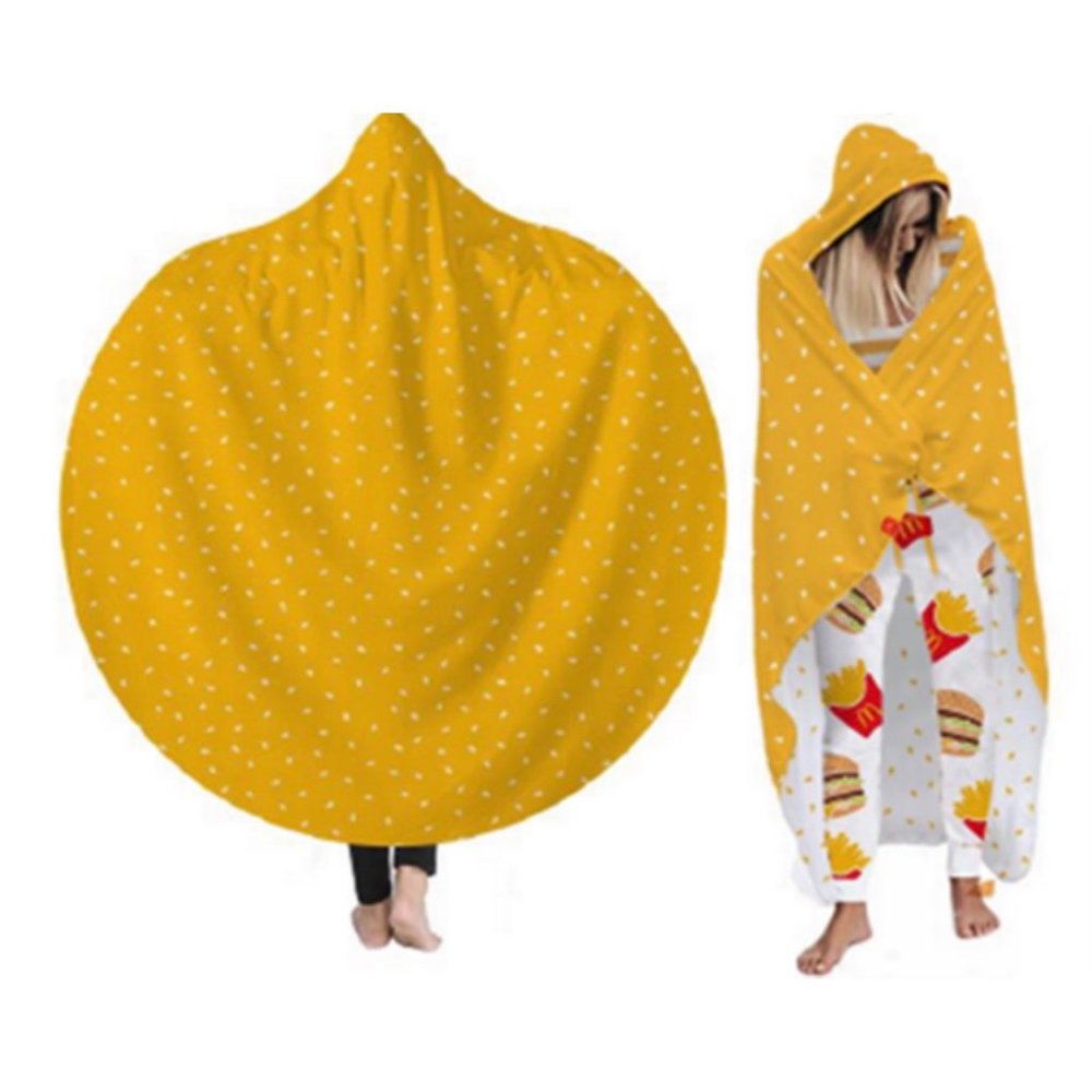 Mc Donalds Brand - RARE Uber Eats 2019 Promo - Big Mac Hooded Blanket